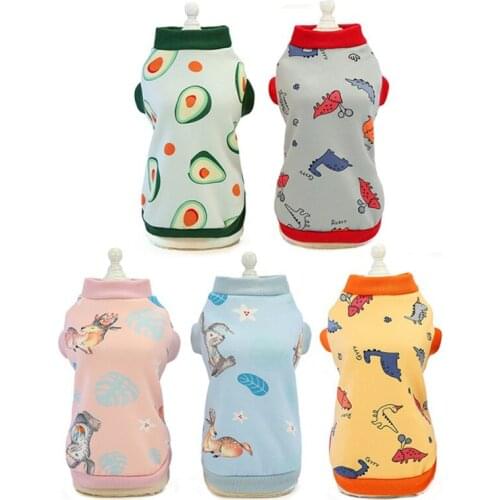 1PC Cute Print Small Dog Coat Winter Jacket Warm Pets Clothes For Chihuahua Sweatshirt Puppy Cat Dogs Home Pets Clothing Outfits