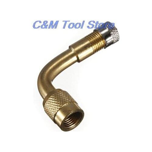 1pc Auto Car Motorcycle Brass Tire Tyre Valve Adapter 90 Degree Angle Mountain Bike Bicycle Wheel Tyre Tire Valve Extension Rod