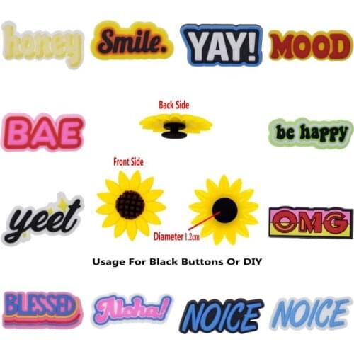 10 PCS Wholesale Cheap Honey Smile Yeet Noice Mood OMG YAY Women Adults Youth Mule Clogs Charms