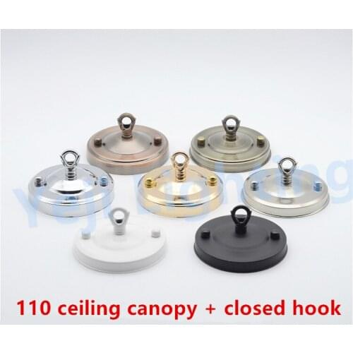 110mm ceiling rose ceiling canopy with closed hook ring Edison vintage lamp holder for chandelier led bulb lighting accessories