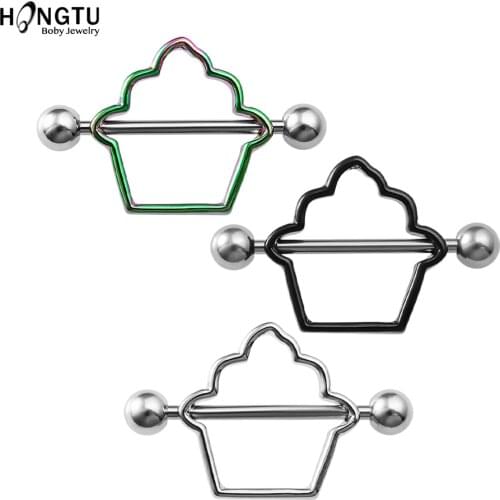 2pcs Sexy Cake Nipple Ring Piercing Jewelry Nipple Barbell Rings Steel Nipple Bar Piercing 14G Body Jewelry Women Free Shipping