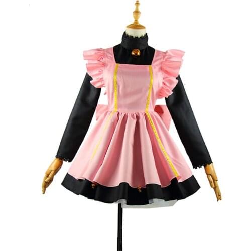 2017 Cardcaptor Sakura Kinomoto Sakura Cosplay Costume Magical Black Cat Maid Dress