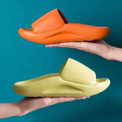 2021 soft thick-soled slippers womens outer wear summer non-slip couple home soft-soled household bathroom slippers women