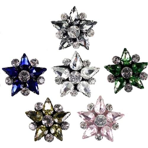 3Pc Handmade Star Sew on Crystal Beaded Patches Hotfix Rhinestone Applique for Bridal Sash Dress Decor Shoes Bags