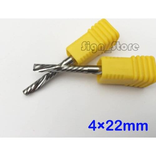 3pcs/set 4mmx22MM Single Flute DOWN Cutter, Left Helical Carbide Milling Tool Bits for Cutting Grooving Wood, Plastic Board, PVC