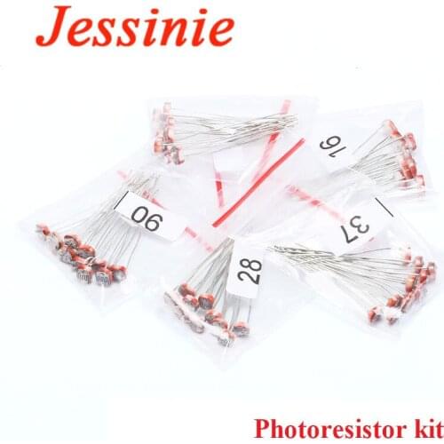 50 pcs (5 values * 10pcs) LDR Photo Light Sensitive Resistor Photoelectric Photoresistor Kit for 5506 5516 5528 5537 5539
