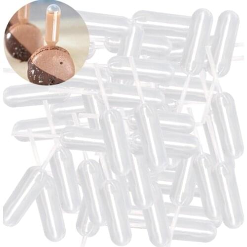 50pcs/Set Ice Cream Jelly Milkshake Droppers Pipette Straw Dropper Disposable Straw Cupcake Mousse Macaron Baking Tools