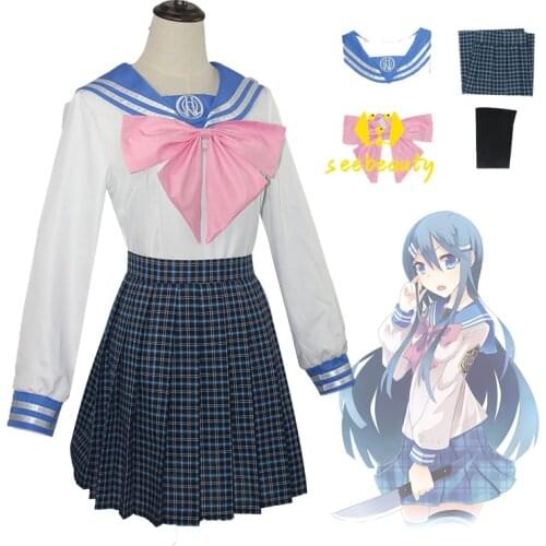 Anime Danganronpa Maizono Sayaka Cosplay Costume Dangan Ronpa School Girl Uniform Women Skirt Set Halloween Party Carnival Dress