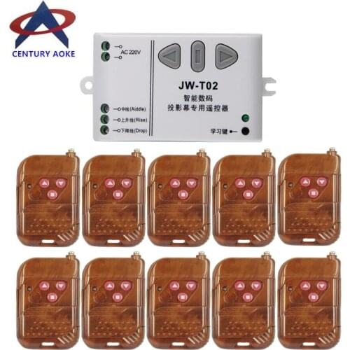 AC 220 V Wireless remote control switch 1 receiver + 10 transmitter tubular motor controller forward/reverse/stop 3 key