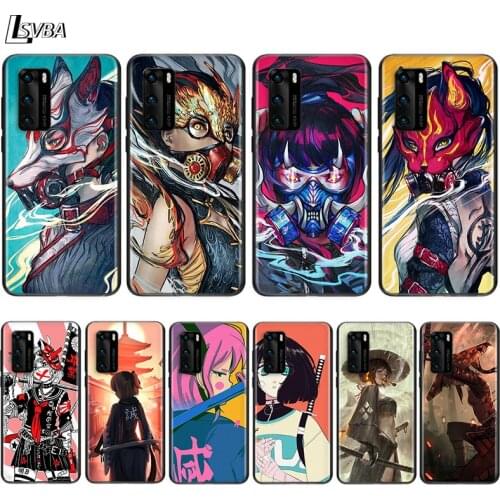 Anime girl samurai For Huawei P Smart Z S Pro Plus 2018 2019 2020 2021 Mate 10 20 30 40 RS PRO Plus Soft lite Phone Case