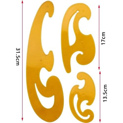 YOKOYAMA Three-piece cloud ruler drawing curve board cloud shape ruler suit costume design comic tool