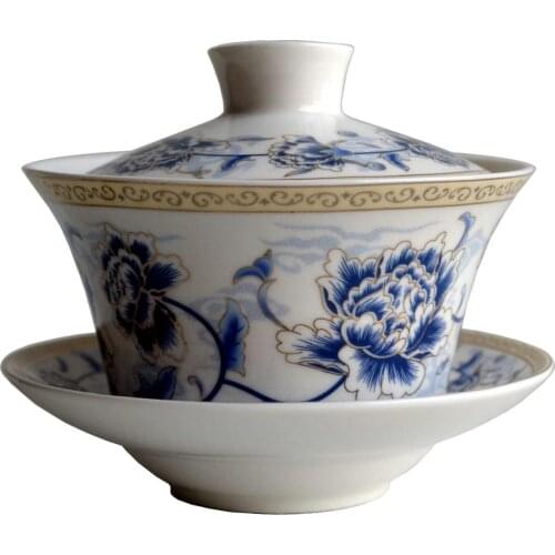 Gaiwan 300ml tureen penoy teacups porcelain Jingdezhen traditional chinese tea set lid cups saucer teaware cover bowl