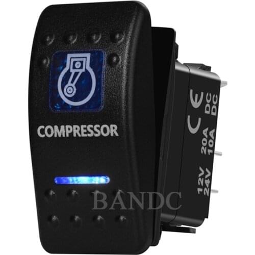 Compressor Rocker Switch 5P SPST On-Off Illuminated Blue Led Light for the ARB/Carling/NARVA 4x4 Style, Waterproof
