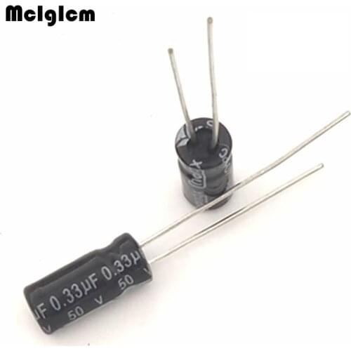 MCIGICM 1000pcs Aluminum electrolytic capacitor 0.33uF 50V 5*11 Electrolytic capacitor