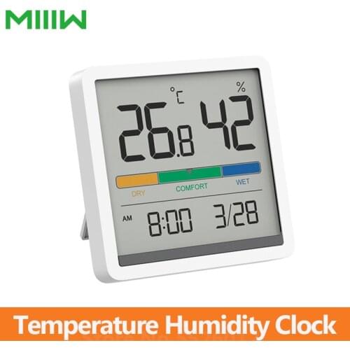 MiiiW Temperature Humidity Clock High-precision Baby Room Temperature Monitor HD LCD Screen For Home Indoor