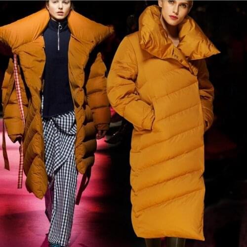 90% duck down warm down Parkas 2020 New European winter thicker down jacket women long section bread style down jacket w1095