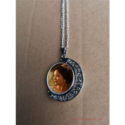 Sublimation blank necklaces pendants fashion necklace pendant jewelry can Rotatable 20pcs/lot