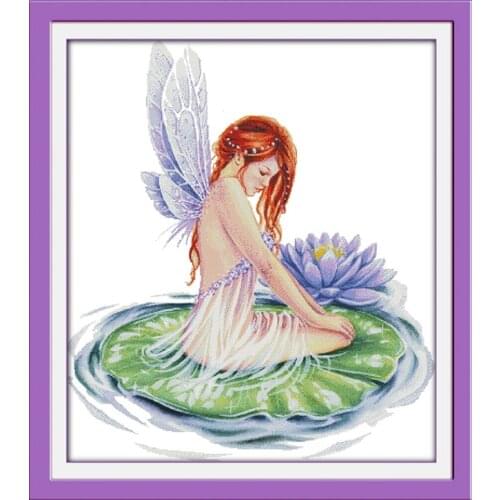 Water fairy DIY Embroidery cross stitch pattern 11CT Cross Stitch Kits Needlework Craft Set Cotton Thread 14CT Printed Canvas