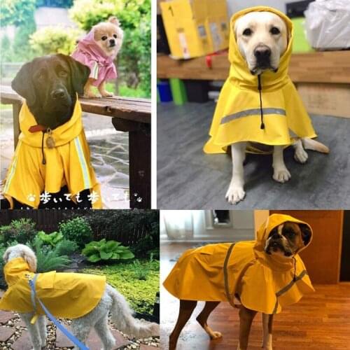 New Big Dog Raincoat Labrador Golden Retriever Large And Medium-Sized Dog Reflective Pet Raincoat Pet Clothes