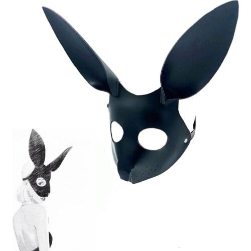 New rabbit Headgear Eye mask oral gag leather Bondage Restraint role play couple game SM Exotic egg vibrator Tool Slave sex toy