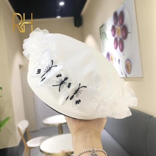 Hot Trend French Beret For Women New Luxe Soft Beret Adjustable Flat Butterfly Painter Hat Beanies Cap Boina RH