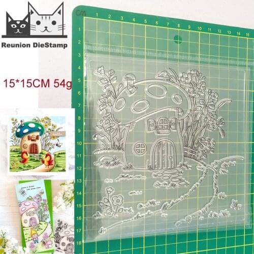Reunion Mushroom House CLEAR STAMPS DIY Scrapbooking Card Album Paper Craft Rubber Transparent Silicon Clear Stamp