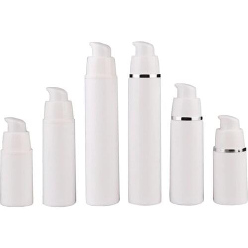 15ML 30ML 50ML Empty White Airless Lotion Cream Pump Plastic Container ,Travel Cosmetic Skin Care Cream Bottle Airless Dispenser