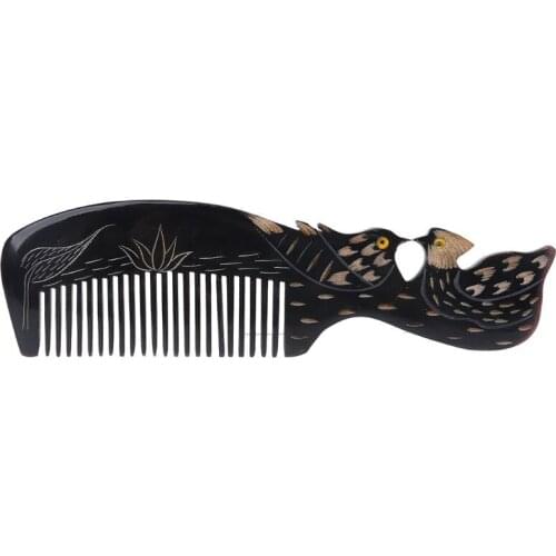 Natural Ox Horn Comb Hand Carved Hair Loss Treatment Brush Massage Healthy Combs