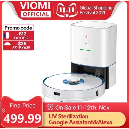 VIOMI S9 UV Robot Vacuum-Mop, Home Automatic Dust Collector,With Mijia APP Control Alexa Google Assistant, 220 Mins Running Time
