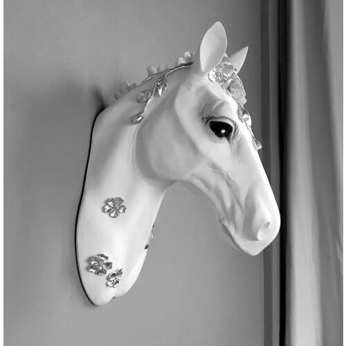 NORDIC INS CREATIVE 3D RESIN HORSE HEAD WALL HANGING ORNAMENTS DECORATION HOME LIVINGROOM WALL MURALS CRAFTS HOTEL WALL STICKER