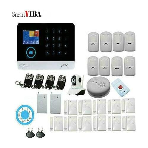 SmartYIBA WIFI Wireless Home Burglar Security Alarm System IOS/Android Apps Control with Emergency Button Smoke Detection