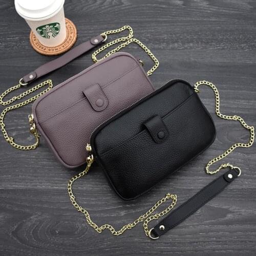 Genuine Leather High Quality Clutch Bag Fashion Trend Women Messenger Bag Dual Purpose Leisure Bag Shoulder Crossbody Bag