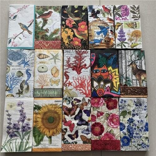 33*40cm Decoupage paper napkin elegant tissue vintage towel flower butterfly bird coral birthday wedding party beautiful decor