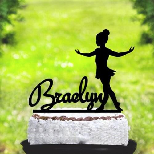 Little ballerina cake topper,Ballerina birthday cake topper,personalized cake topper,dancer birthday gift,name cake topper