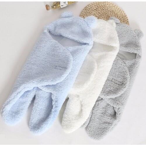 Winter Baby Swaddle Thick Warm Fleece Envelopes For Newborns Infant Wrap Baby Bedding Sleeping Bag Nursling Sleeping Plush 0-12M