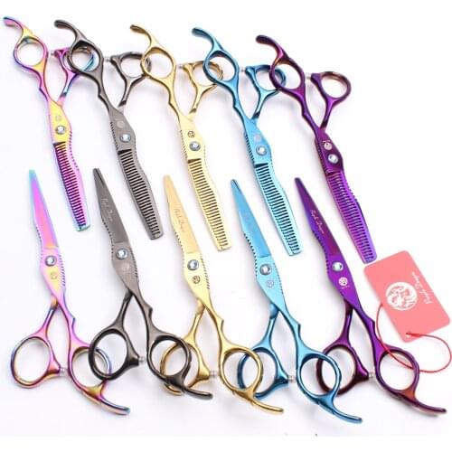 1Pair 6INCH 17.5cm Purple Dragon JP 440C Hairdressing Scissors Cutting Shears Thinning Scissors Professional Hair Scissors Z1011