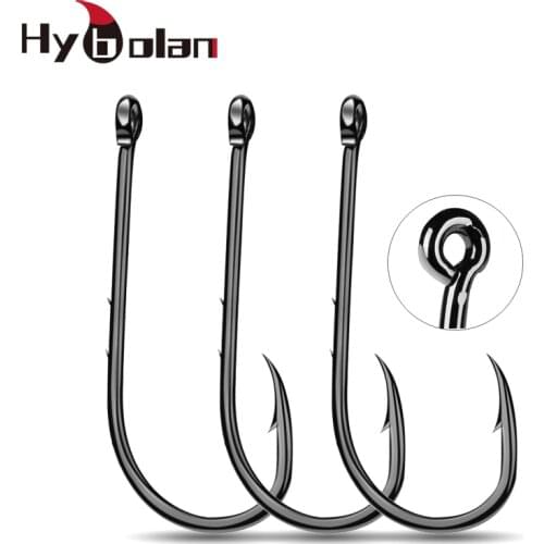 10-30pcs Long Shank Fishing Hook Fish Hooks High Carbon Steel Sharp Barbed Offset Narrow Bait Hook Barbed Tackle Accessories