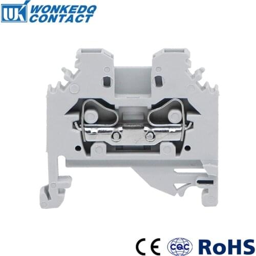 Terminal Block 281-101 Connector DIN Rail Mount Spring Cage Connection Wire conductor 2 Conductor through 10pcs