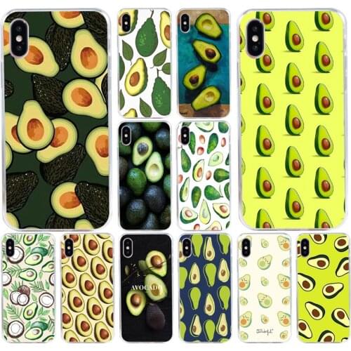 161H Avocado fruit art pattern Soft Silicone Tpu Cover phone Case for iphone 5 5s se X XR XS Max case