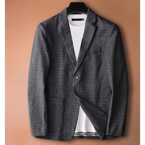 2021 classic Winter Thickened Warm Casual Men Fashion Blazer Herringbone Fabric Single Breasted Jacket Suit Plus Size M-3XL 4XL