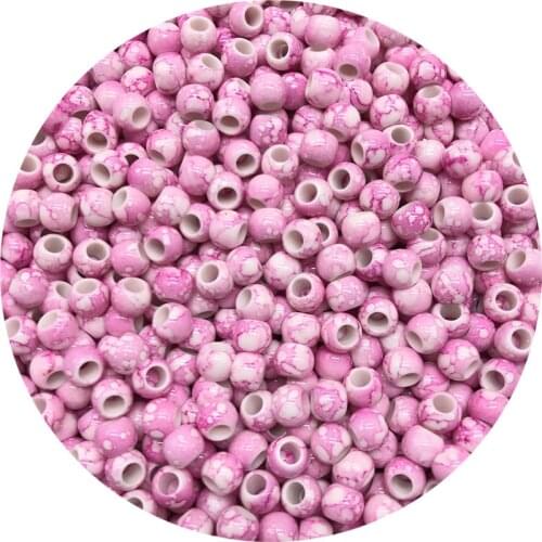 30pcs/lot 12mm Big Hole Round Beads for Jewelry Making Acrylic Beads Multicolor Loose Bead Jewelry DIY Accessory #008