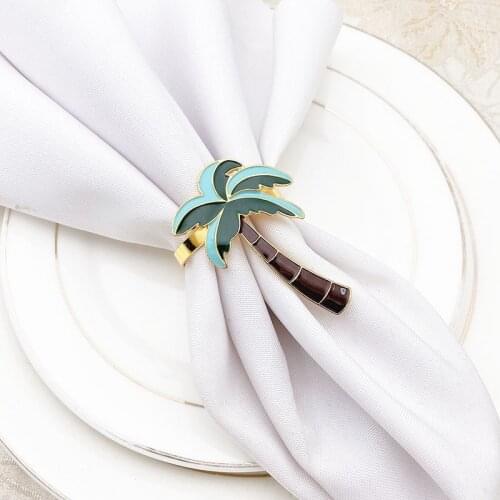 6PCS Napkin Ring Wedding Table Decoration Supplies Hotel Tableware Hawaiian Coconut Tree Napkin Ring Napkin Buckle