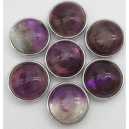 Amethyst Stone Snap Buttom For Bracelet (fit 18mm 20mm Snap) Oem, Odm T308