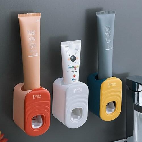Automatic Toothpaste Dispenser Squeezers Toothpaste Tooth Dust-proof Toothbrush Holder Wall Mount Stand Bathroom Accessories Set