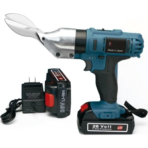 Cordless Rechargeable Electric Scissor 26V Li-ion Metal Sheet Shear Cutter Scissors Rotating Head Power Tool