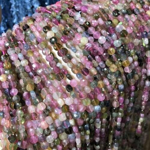 Natural Stone Beads Colorful Tourmaline Section Loose Beads Charms For Necklace Bracelet Anklet Ring Jewelry Accessory Making