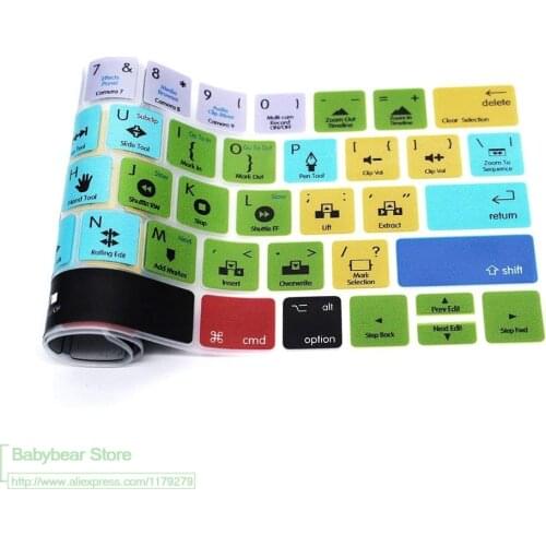 For Macbook Pro 13 15 inch 2018/2019 With Touch Bar Keyboard Cover Keypad Skin Silicone Adobe Premiere Pro Cc Hotkey