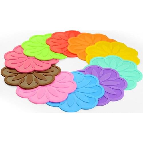 Flower Design Non-slip Pot Holder Heat Resistant Silicone Mat Drink Cup Coasters Table Mat Place Mat Kitchen Accessories
