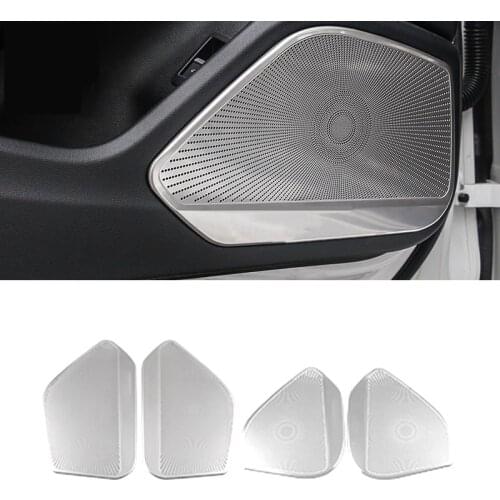 For Audi A4 B9 A5 S4 S5 2016-2021 Stainless Car Gate Door Loudspeaker Pad Audio Speaker Cover Trim Frame Sticker Accessories