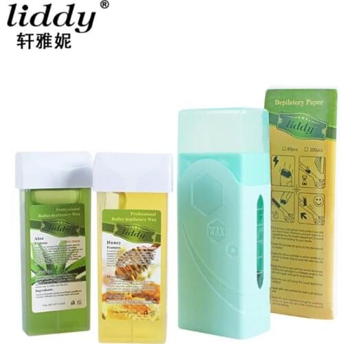 Epilator Depilatory Paraffin Wax Heater Hair Removal Machines * 1 + Wax * 2 + Depilation Paper * 100